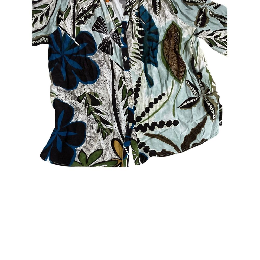 Elie Tahari Floral Button Down Blouse XL - Picture 4 of 8